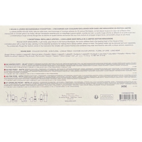 Christian Dior gold clutch w Chain 2021 set w/ lipsticks - Picture 5 of 6